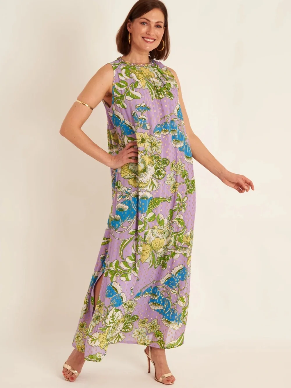 CK Bradley GRACE MAXI CORDELIA PURPLE Sz M Floral Resortwear Palm Beach Maximal
